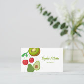 Carte De Visite Fruits professionnels QR Code Diéticienne (Debout devant)