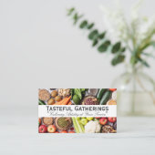 Carte De Visite Fruits sains Légumes Arrière - plan (Debout devant)