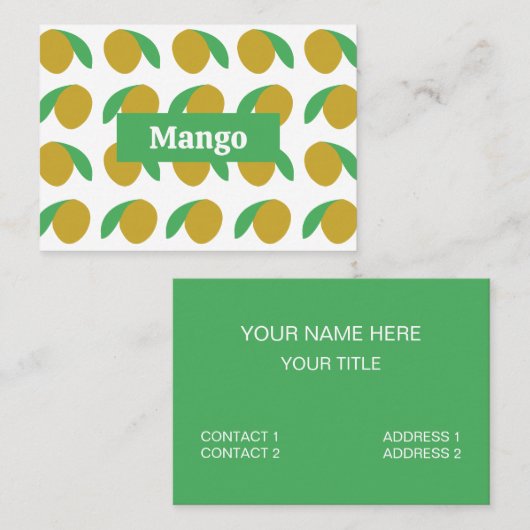 Carte De Visite Fruits tropicaux Mango (Devant / Derrière)