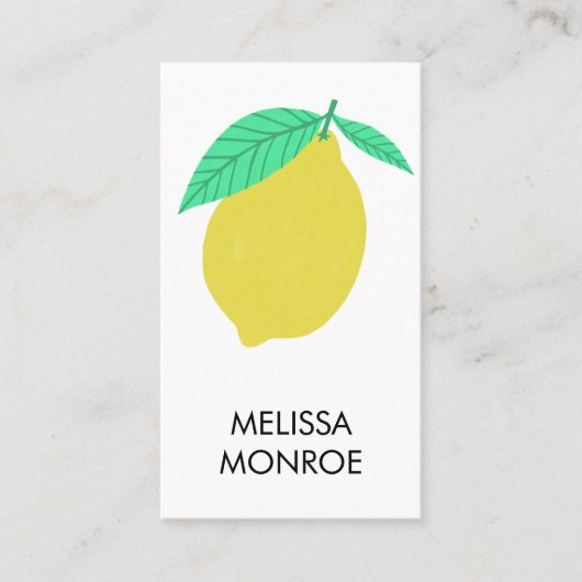 Carte De Visite FRUITY FUN : citrons illustrés (Devant)