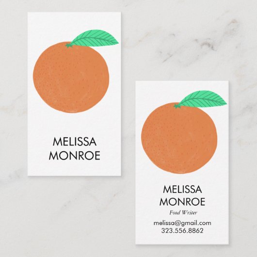 Carte De Visite FRUITY FUN : citrons illustrés (Devant / Derrière)