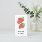 Carte De Visite FRUITY FUN : fraises illustrées (Debout devant)