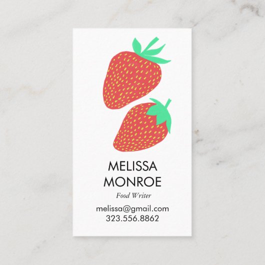 Carte De Visite FRUITY FUN : fraises illustrées (Dos)