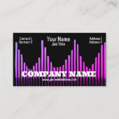 Carte De Visite Fuchsia Equalizer Bars Waves Audio Sound DJ (Devant)
