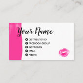 Carte de visite fuchsia Flirty de LipSense (Dos)
