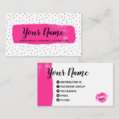 Carte de visite fuchsia Flirty de LipSense (Devant / Derrière)