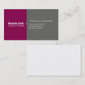 Carte De Visite Fuchsia & Grey (Devant / Derrière)