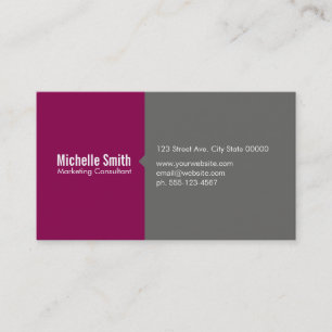 Carte De Visite Fuchsia & Grey