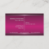 Carte De Visite Fuchsia gris argent métallique, monogramme accroch (Dos)