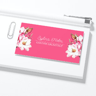 Carte De Visite Fuchsia Magenta Vintage Magnolia Nom botanique