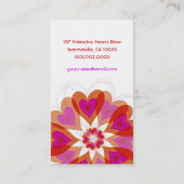 Carte De Visite Fuchsia rose Valentine Fleur Love Coeurs Moderne (Dos)