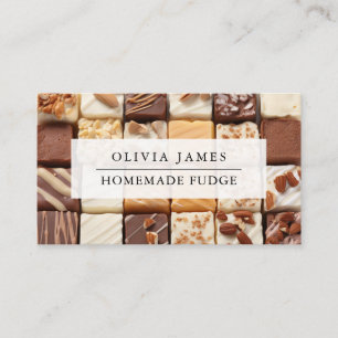 Carte De Visite Fudge Blocs maison Luxe Fudge Sweets