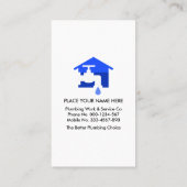 Carte De Visite Fuite de plomberie à facettes bleues (Dos)