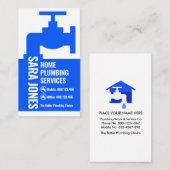 Carte De Visite Fuite de plomberie à facettes bleues (Devant / Derrière)