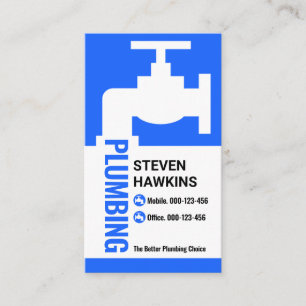 Carte De Visite Fuite de plomberie Creative Blue Faucet