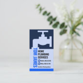 Carte De Visite Fuite de plomberie Creative Blue Faucet (Debout devant)
