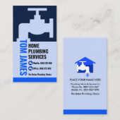 Carte De Visite Fuite de plomberie Creative Blue Faucet (Devant / Derrière)