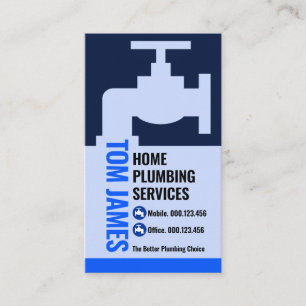 Carte De Visite Fuite de plomberie Creative Blue Faucet