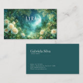 Carte De Visite Full Moon Garden and Fairy Tale Castle Night (Devant / Derrière)