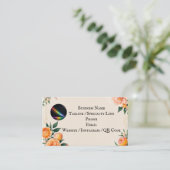 Carte De Visite Fully editable Elegant Peach Floral Business Card (Debout devant)