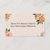 Carte De Visite Fully editable Elegant Peach Floral Business Card (Dos)