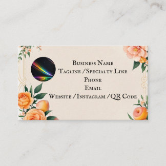 Carte De Visite Fully editable Elegant Peach Floral Business Card