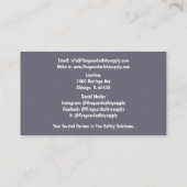 Carte De Visite Fumée et feu rouge Extincteur sécurité incendie (Dos)