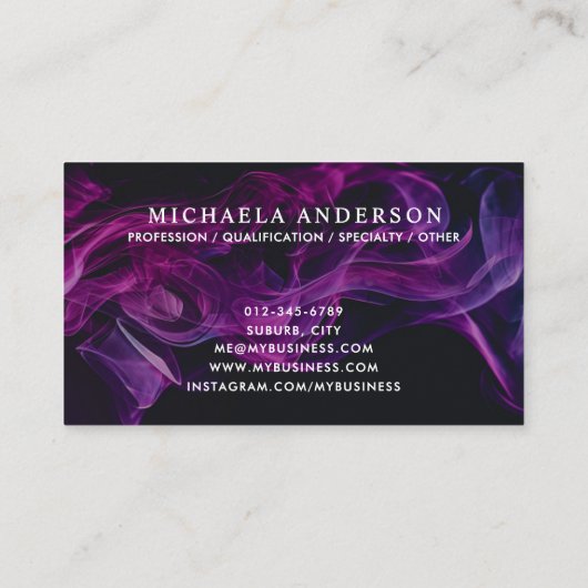 Carte De Visite Fumée violette moderne (Dos)