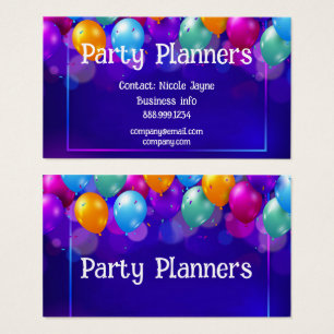 Carte de visite Fun Balloon Party ou Event Planner