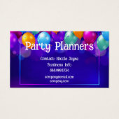 Carte de visite Fun Balloon Party ou Event Planner (Devant)