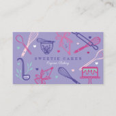 Carte De Visite Fun Colorful Baking & Cuisine Ustensile violet (Devant)