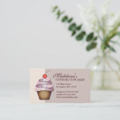 Carte de visite Fun Cupcake Custom Bakery (Debout devant)