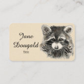 Carte De Visite Fun Cute Aquarelle Raccoon Animal (Dos)