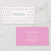 Carte de visite Fun Cute Unicorn Rainbow Cupcake (Devant / Derrière)