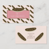 Carte De Visite Fun Eclair Donuts Hearts Pink Bakery (Devant / Derrière)