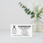 Carte De Visite Fun Eyechart Opticien (Debout devant)