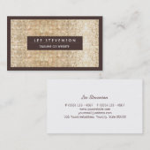 Carte De Visite Fun Festif Sparkly Gold Sequin Retro Salon (Devant / Derrière)