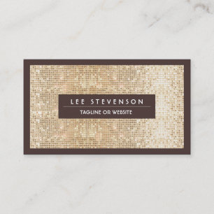 Carte De Visite Fun Festif Sparkly Gold Sequin Retro Salon