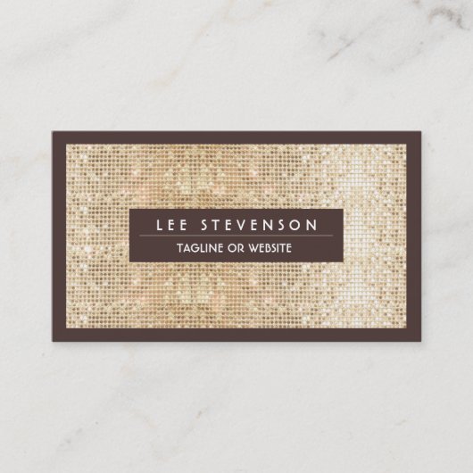 Carte De Visite Fun Festif Sparkly Gold Sequin Retro Salon (Devant)