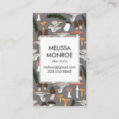 Carte De Visite Fun Fungi Champignons Champignons Motifs fougères  (Dos)