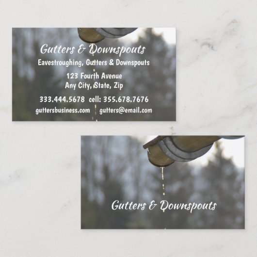 Carte De Visite Fun Gutters, Downspouts Eavestroughing (Devant / Derrière)