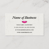 Carte De Visite Fun Hot Rose Lips Retro Grunge Artiste maquillage (Dos)