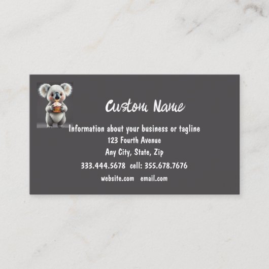 Carte De Visite Fun Koality Party Anniversaire Affaires Koala ours (Devant)