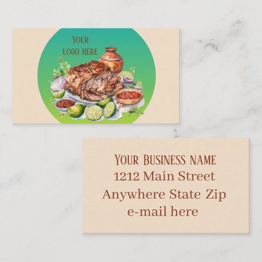 Carte De Visite Fun Mexican food ajouter (Devant / Derrière)