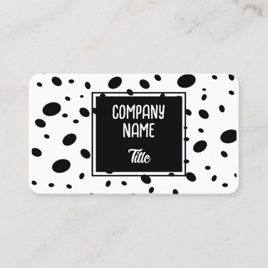 Carte De Visite fun modern chic black and white dot pattern bold  (Devant)