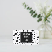 Carte De Visite fun modern chic black and white dot pattern bold  (Debout devant)