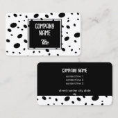 Carte De Visite fun modern chic black and white dot pattern bold  (Devant / Derrière)