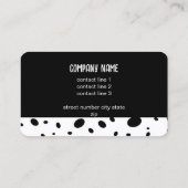 Carte De Visite fun modern chic black and white dot pattern bold  (Dos)