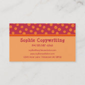 Carte De Visite Fun Monogram Cranberry & Orange Motif (Dos)