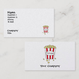 Carte De Visite Fun Movie Theatre Popcorn Diner Restaurant